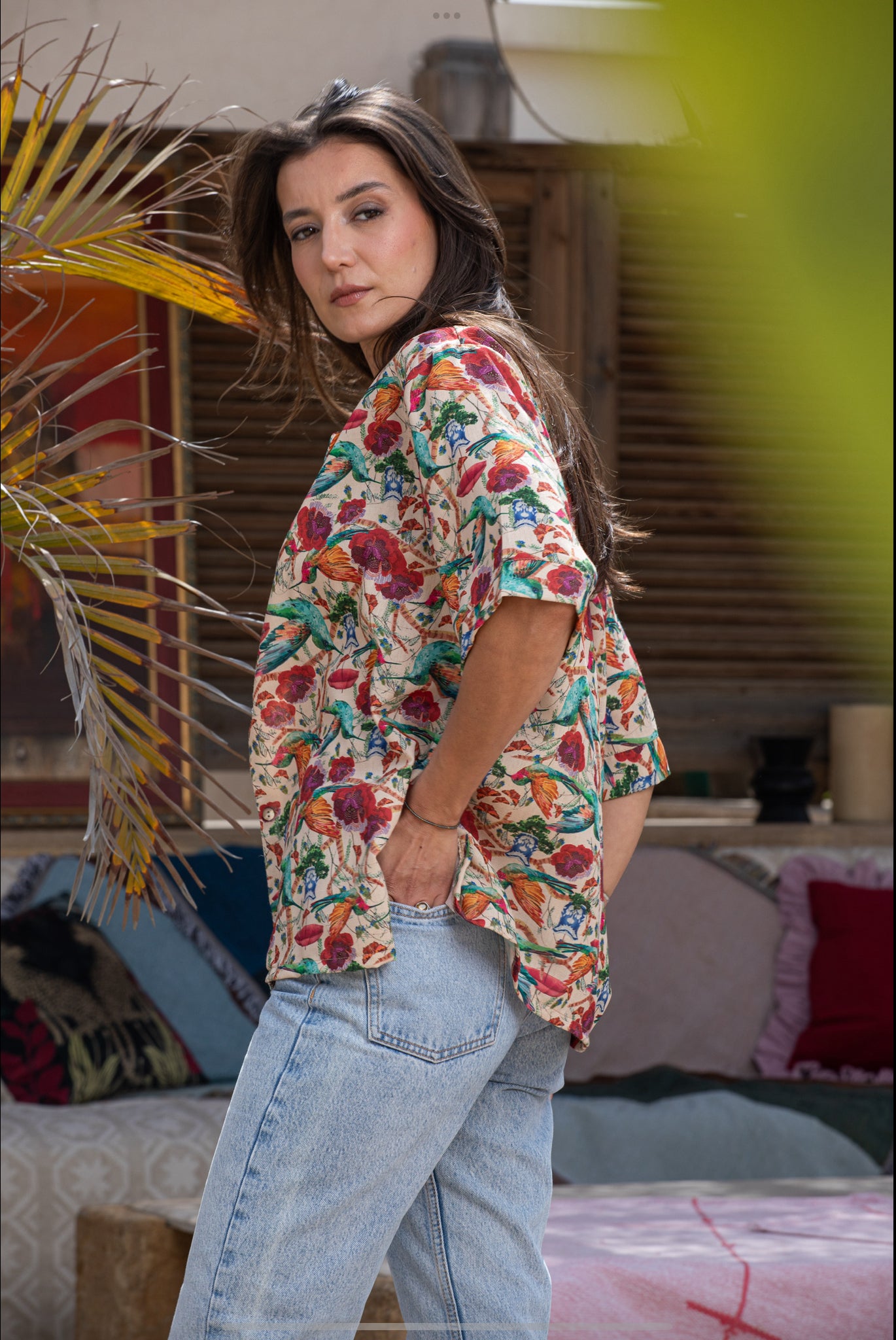 Birds Linen shirt