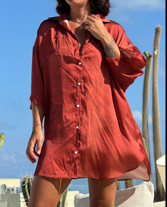 The red shirt dress