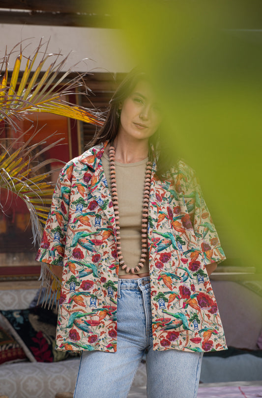 Birds Linen Shirt