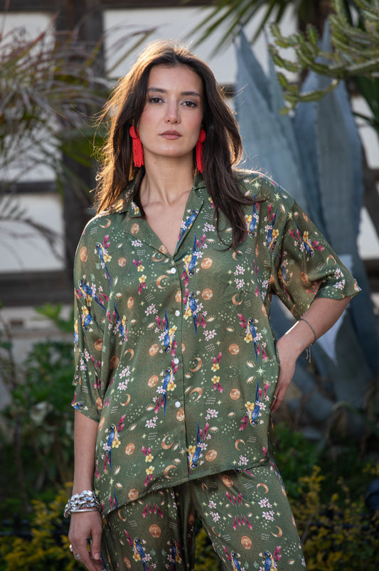 Celestial satin shirt